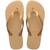 Women's Top Logo Metallic Flip Flops