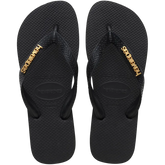 Women's Top Logo Metallic Flip Flops