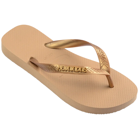 Women's Top Logo Metallic Flip Flops