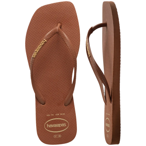 Women's Slim Square Logo Pop Up Flip Flops