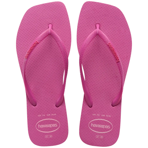 Women's Slim Square Logo Pop Up Flip Flops
