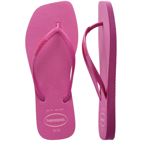Women's Slim Square Logo Pop Up Flip Flops